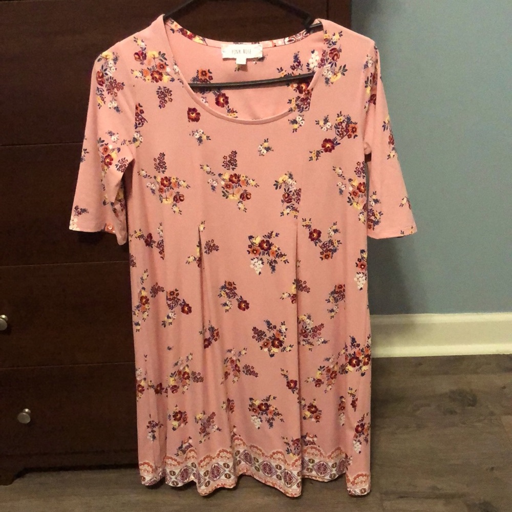 Belk pink floral dress—size S